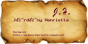 Járdány Henrietta névjegykártya